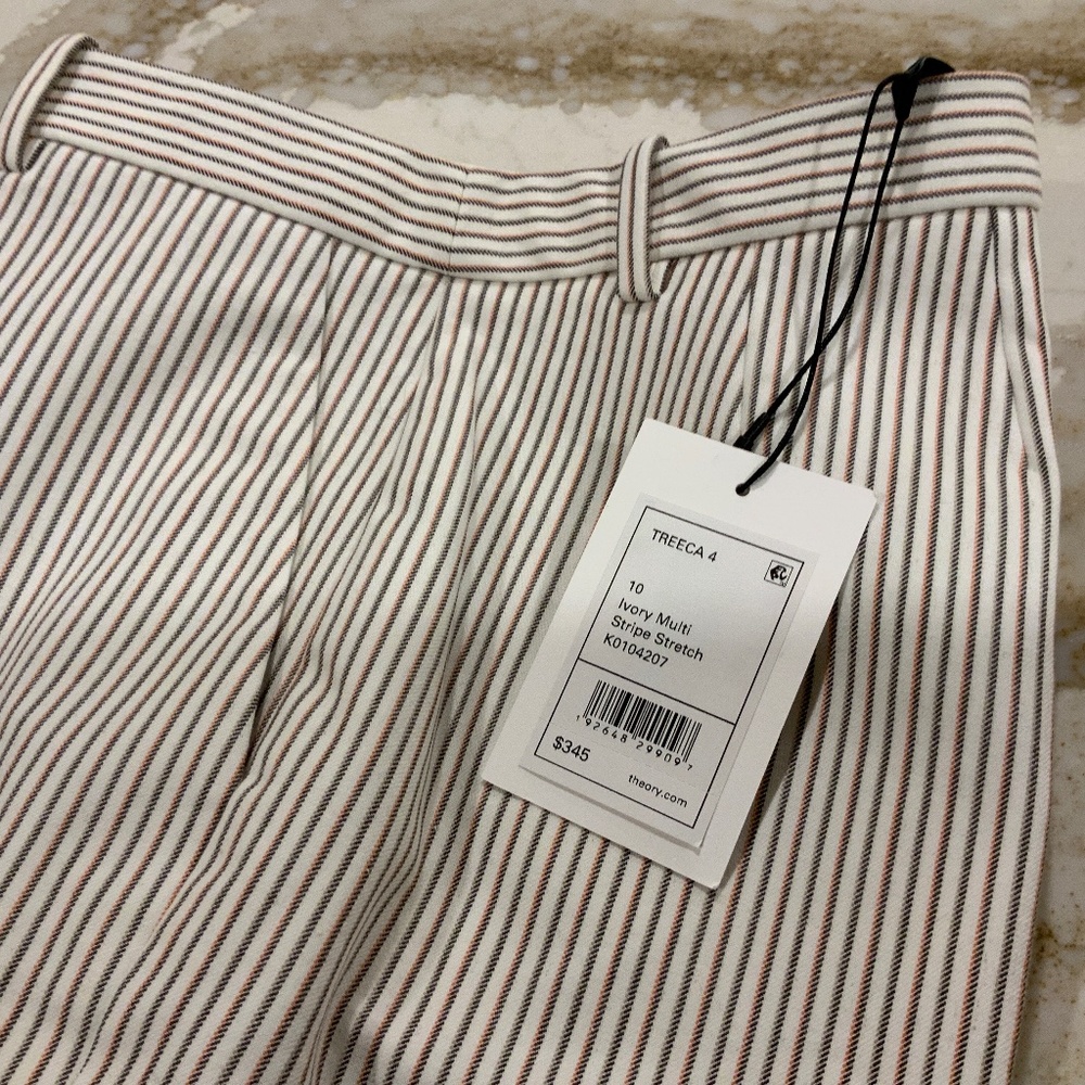 Theory Ivory multi stripe stretch
